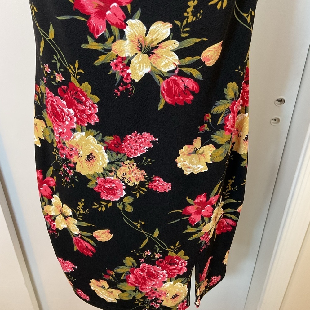 Floral Chic Black Lace Mini Dress 1XL Plus Off The Shoulder Cocktail Night Out - Picture 4 of 8